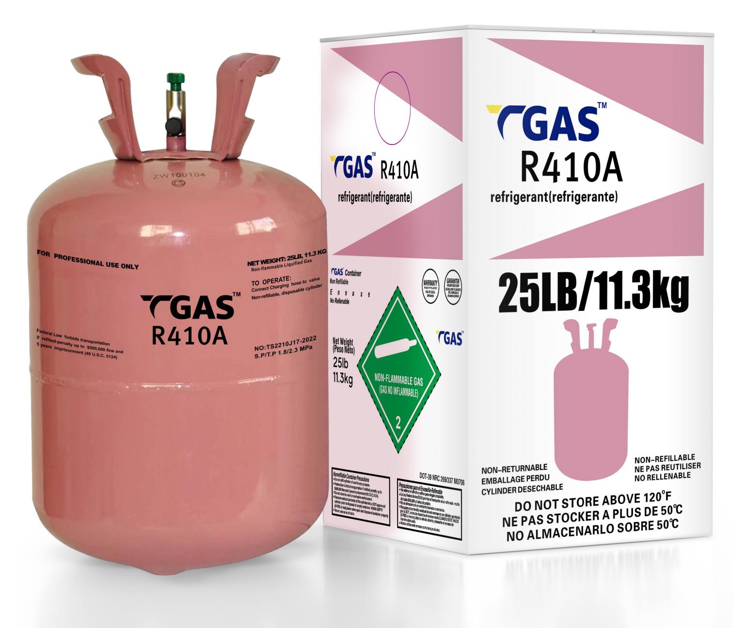 Pure R410A Refrigerant Gas